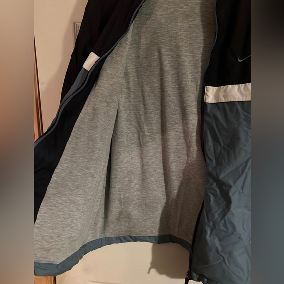 Vintage NIKE 90s Mens Jacket-Size L, Lined Windbreaker gray black and white - Picture 6 of 11